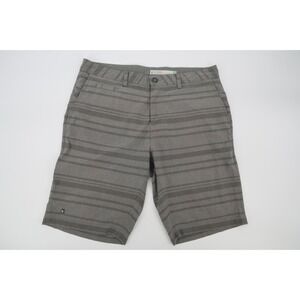 Linksoul Mens Boardwalker Hybrid Green Striped Golf Shorts Stretch Size 35